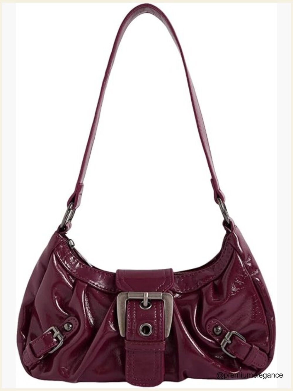 Y2K Mini Crescent Hobo Bag Shoulder Purse Faux Leather Vintage Goth Punk